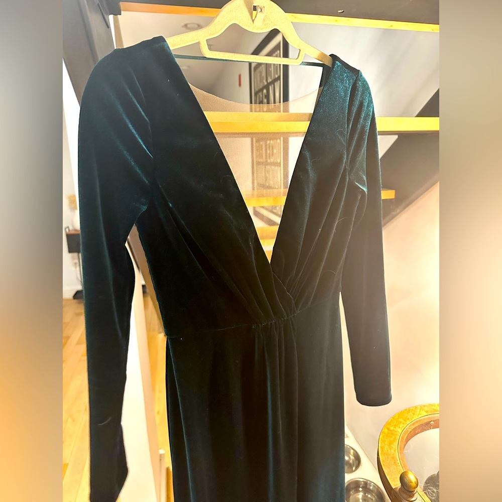 Jenny Yoo Collection Forest Green Velvet Dress